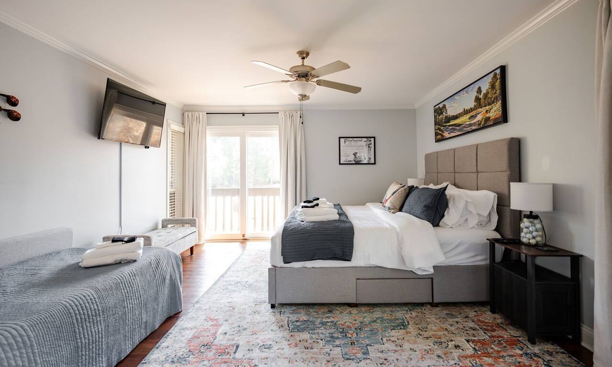 Pinehurst Condo | 3BD Spacious Pinehurst Retreat. Pool & Arcade Games. Near Resort & Fair Barn.
