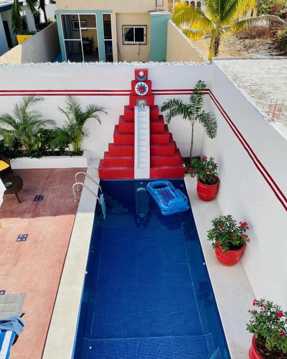 Barra de Navidad House | Casa Piramide: Fully Furnished 2-Bedroom House w/Private Swimming Pool and Waterfall, 5 Minute Walk from the Beach