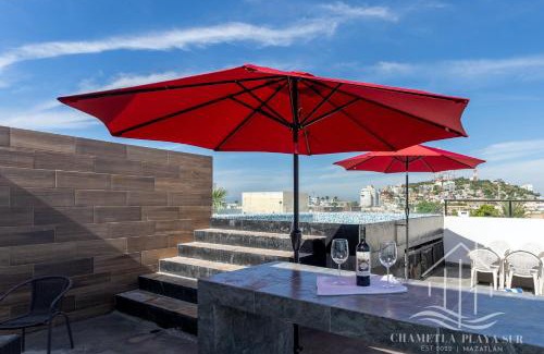 Downtown Mazatlan Apartment | Luxe Modern-5 Star Area-Walk 2 Beach-Pool-BBQ-View-King Bed