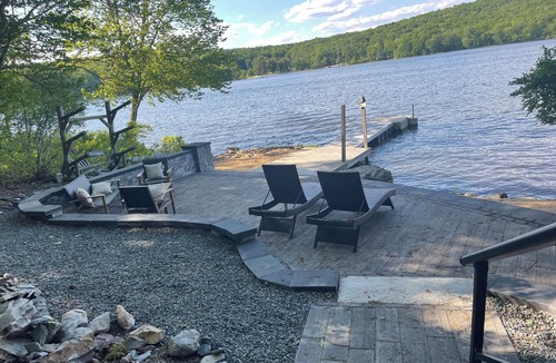 Lackawaxen House | Lakefront Retreat with Private Dock and Hot Tub