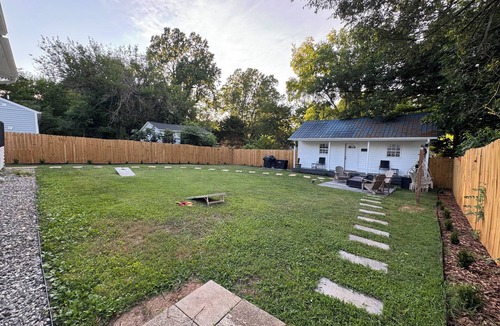 High Point House | Modern High Point Retreat - Private Gym, Game Room, Fire Pit, Fenced Yard