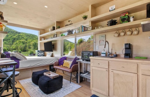 Burnsville Apartment | Mtn View Tiny Home ~ Hot Tub ~ Fire Pit ~ 10 Mins to Town