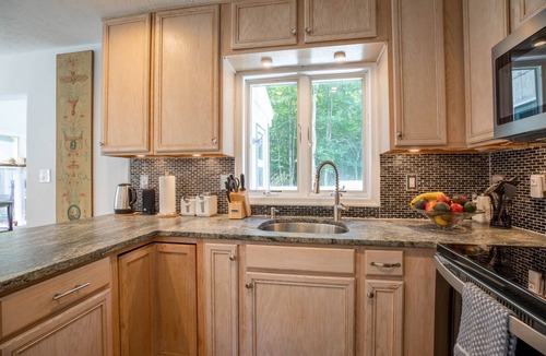 Gouldsboro House | Rocky Forest Cabin: Wood-Fired Hot Tub, State Park, Big Bass Lake, Pet Friendly