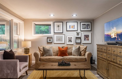 Long Pond Ski Chalet | Streamside Chalet- 5 bedrooms, 5 minute walk to lake, Fireplace, Firepit
