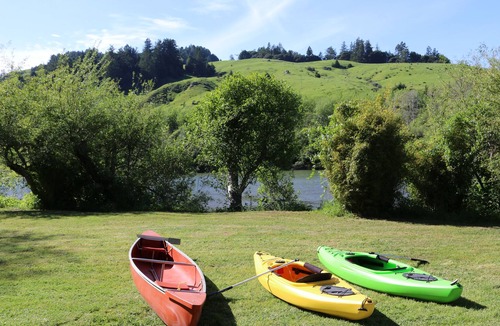 Duncans Mills House | The Red Gate: Riverfront Home, Hot Tub, Kayaks, Canoes, Views