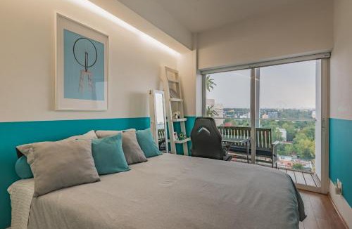 Hipodromo Condesa Apartment | TOP VIEW PENTHOUSE Private Rooftop, Wi-Fi 500Mbps, Air Conditioning, Grill, Pool and Gym