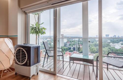 Hipodromo Condesa Apartment | TOP VIEW PENTHOUSE Private Rooftop, Wi-Fi 500Mbps, Air Conditioning, Grill, Pool and Gym
