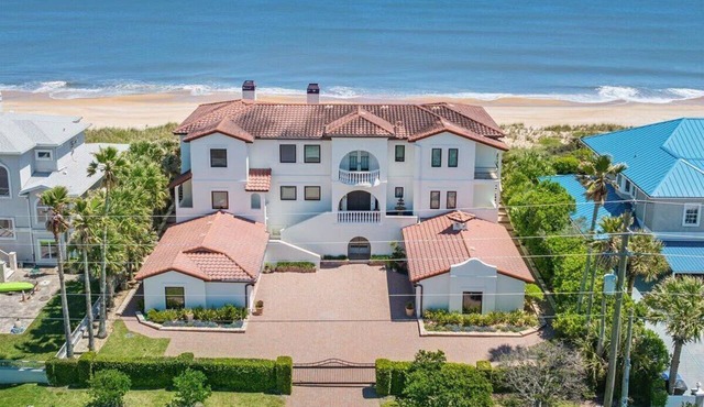 Beachfront Villa with Panoramic Deck, Private Beach