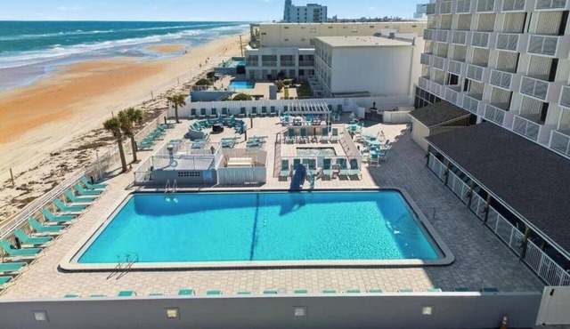 Oceanfront Studio | Balcony + Pool | Sleeps 4 in Ormond Beach