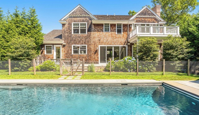 Timeless Hamptons style Beach Home, heated saltwater pool, expansive deck,.