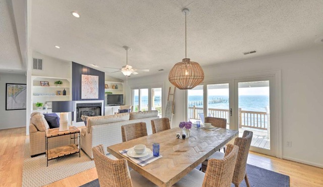 Waterfront Harkers Island Home: Sunset View & Dock