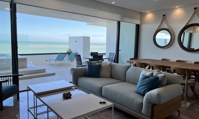 Telchac Puerto Condo | Luxury condo w/private jacuzzi and flamingo views